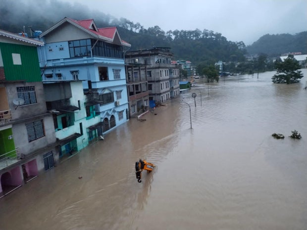 An area affected by the flood is seen in this undated handout image, in Sikkim