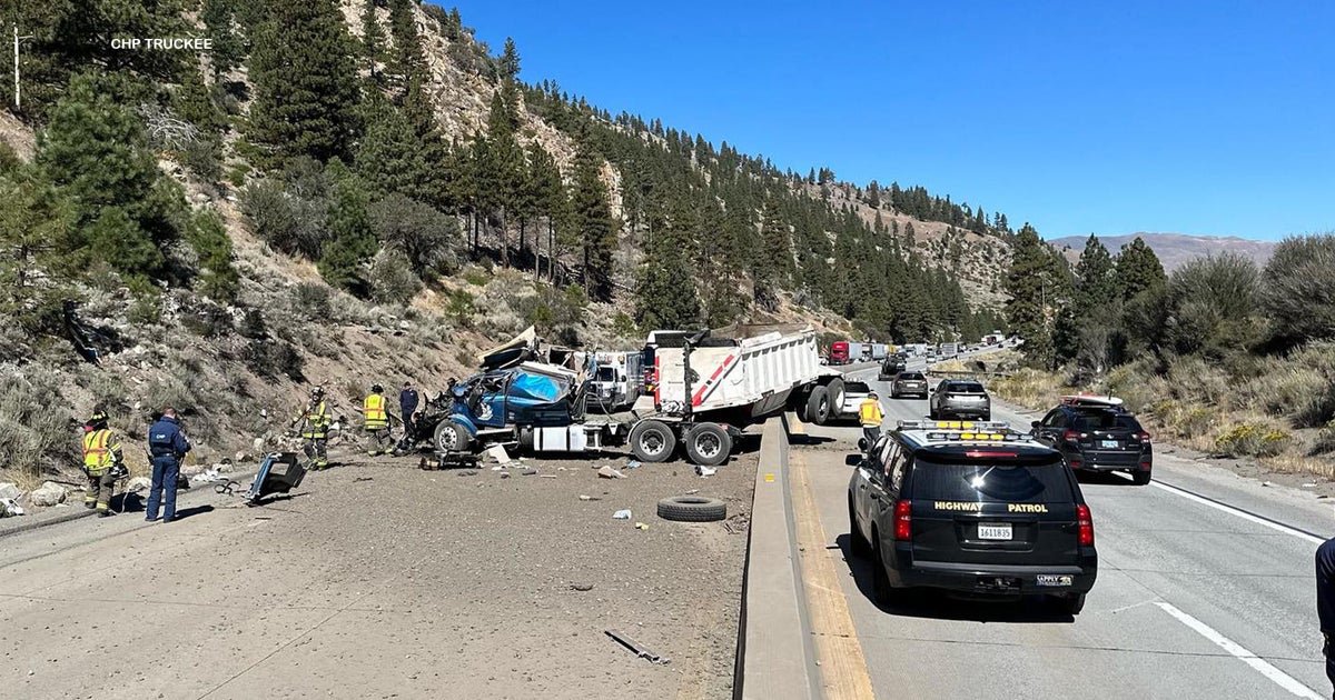 Tractor-trailer crash blocks westbound I-80 near Nevada state line