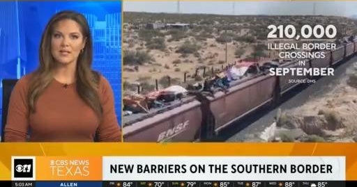 New barriers on southern border - CBS Texas