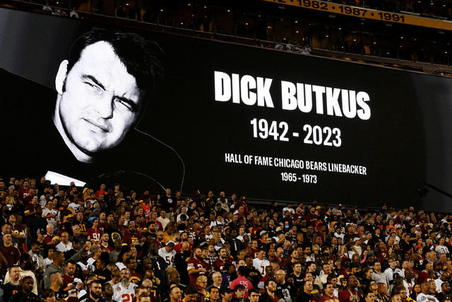 Dick Butkus of the Chicago Bears looks on from the bench during an News  Photo - Getty Images