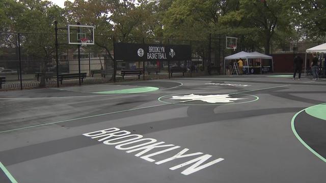 A new basketball court in the Flatlands section of Brooklyn. 