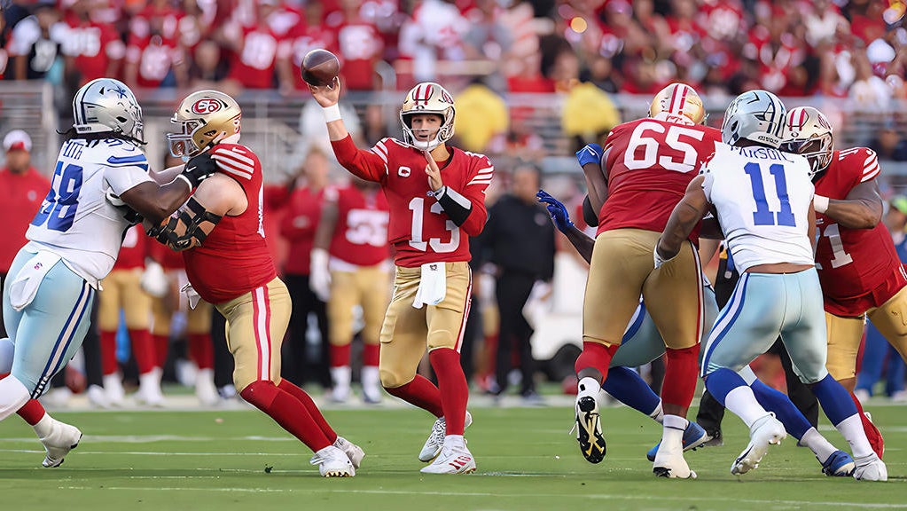 Brock Purdy pitches 4 TDs, leads 49ers over Cowboys 42-10 - CBS San ...