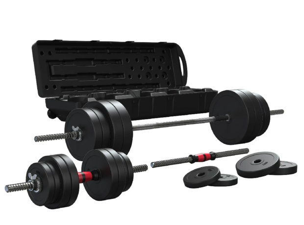 FitRx 2-in-1 SmartBell Gym, Interchangeable Adjustable Dumbbells and Barbell Weight Set 
