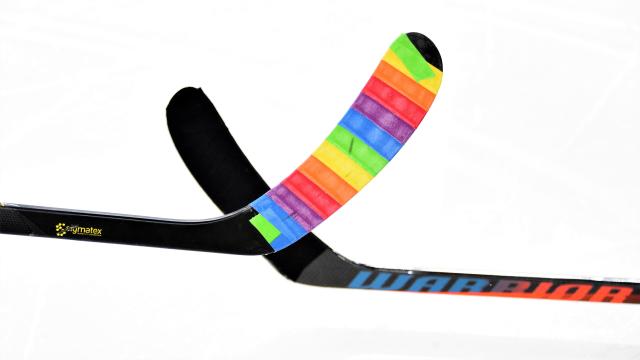 NHL says players cannot use rainbow-colored sticks on Pride nights - CBS  News