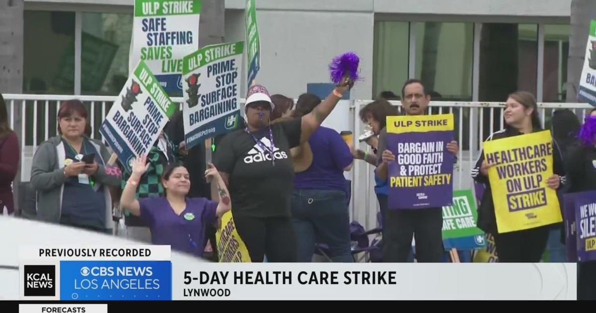 Hundreds of St. Francis medical workers go On strike - CBS Los Angeles