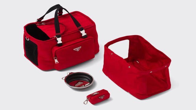 Prada, Dog, Prada Dog Carrier Renylon And Saffiano Leather Pet Bag