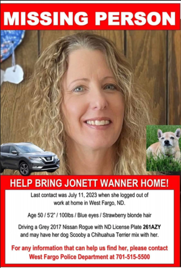 flyer for missing woman from stearns county 