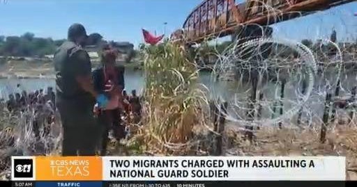 2 migrants charged with assaulting National Guard soldier - CBS Texas