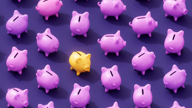 3D abstract background of piggy bank 