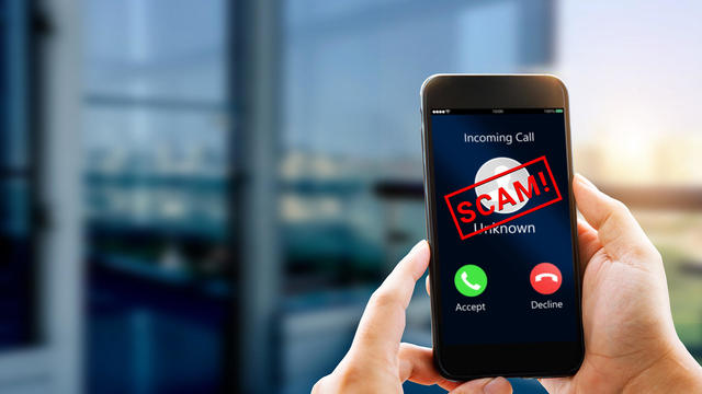 Phone Scam, fraud or phishing concept. 