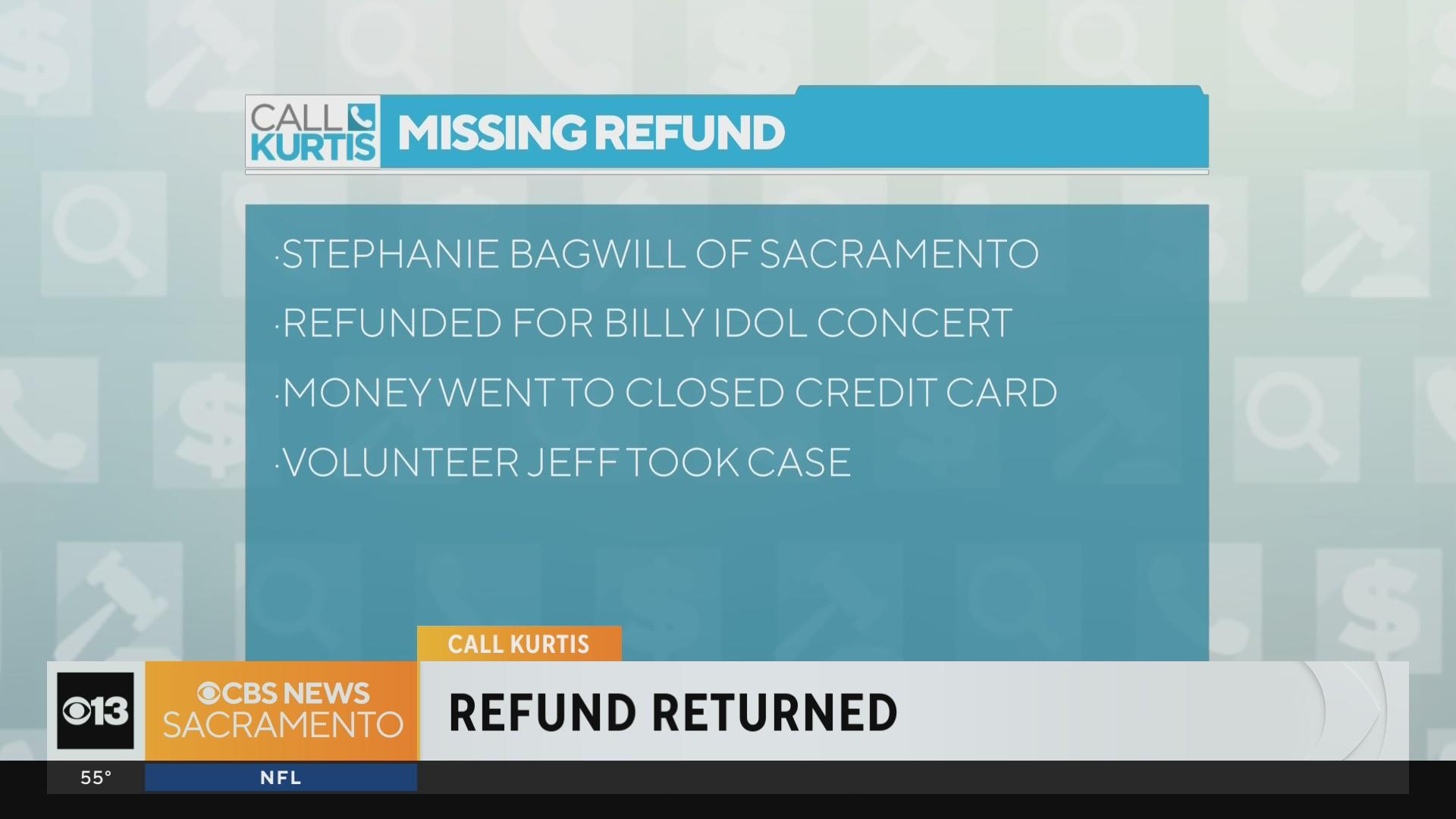 Call Kurtis: Ticket payment refunded to wrong credit card