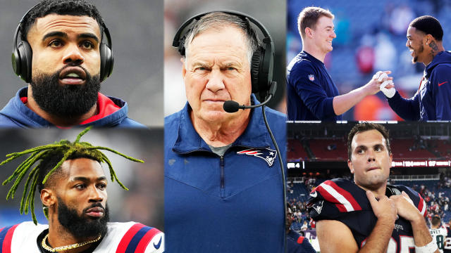 Ezekiel Elliott, Bill Belichick, Mac Jones, Kendrick Bourne, Hunter Henry, Jalen Mills 