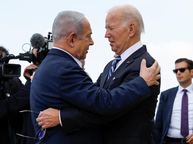 US President Biden lands in Tel�Aviv to meet Israeli PM Netanyahu after 500 people died in Gaza hospital strike (Photos)