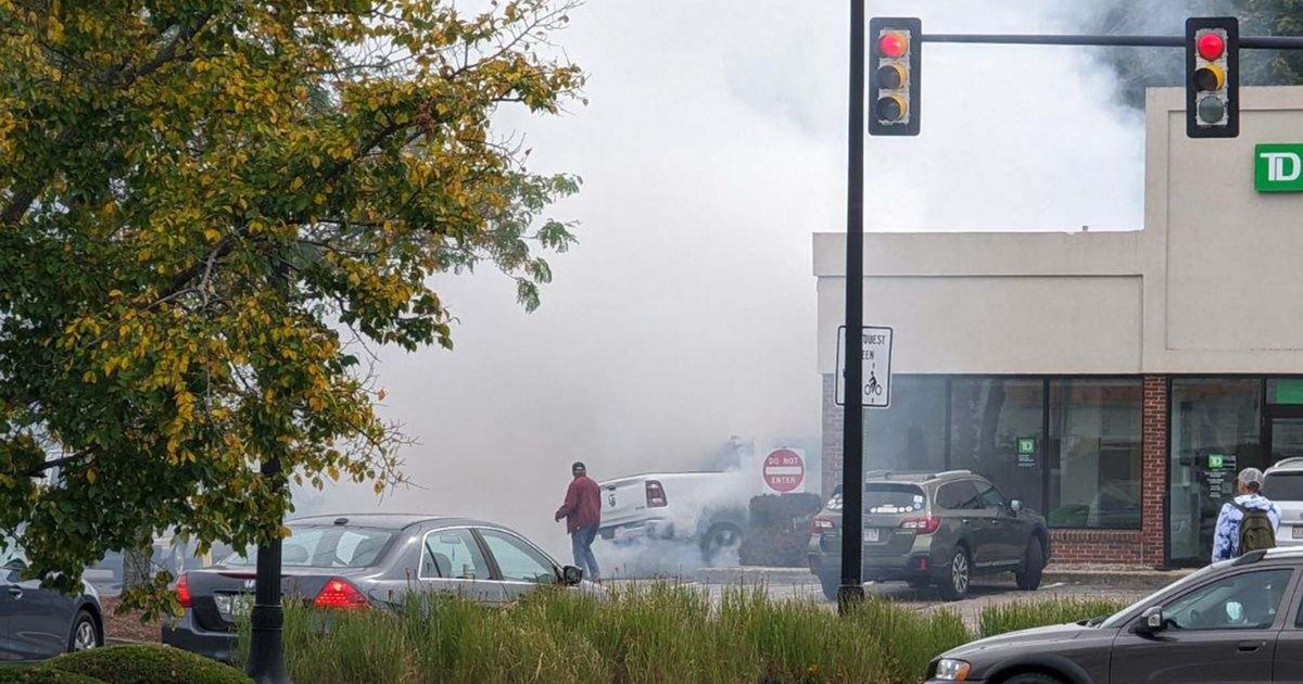 Pickup truck crashes into Yarmouth bank after hitting other cars