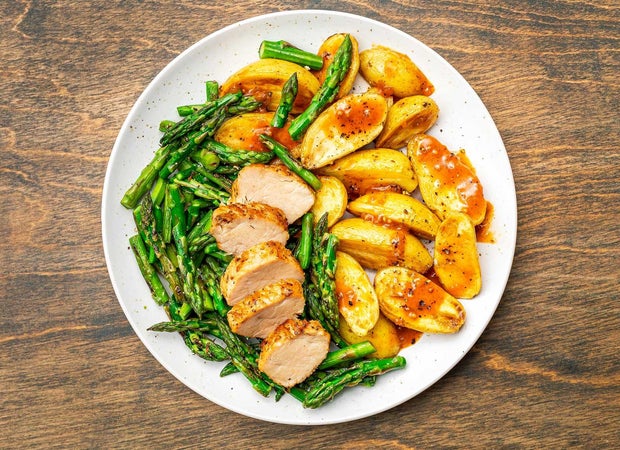 Garlic Pepper Turkey + Smoky Roasted Potatoes