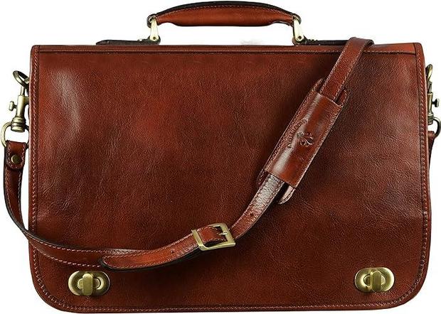 Time Resistance Leather Briefcase 