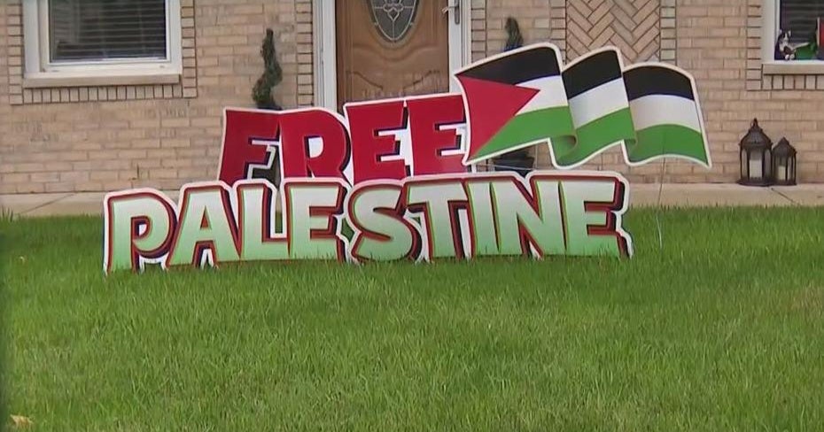 Chicago area family receives threatening note over Free Palestine sign in yard