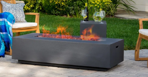 Concrete Propane Outdoor Gas Fire Pit Table 