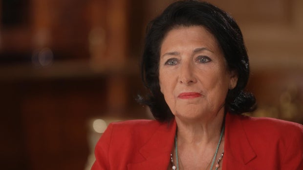 President Zourabichvili of Georgia speaks with 60 Minutes in October 2023