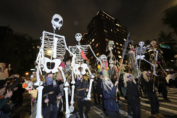 Attendees of the 2023 New York City Halloween Parade on October 31, 2023 in New York City.