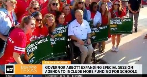 Gov. Abbott expanding special session for school funding - CBS Texas