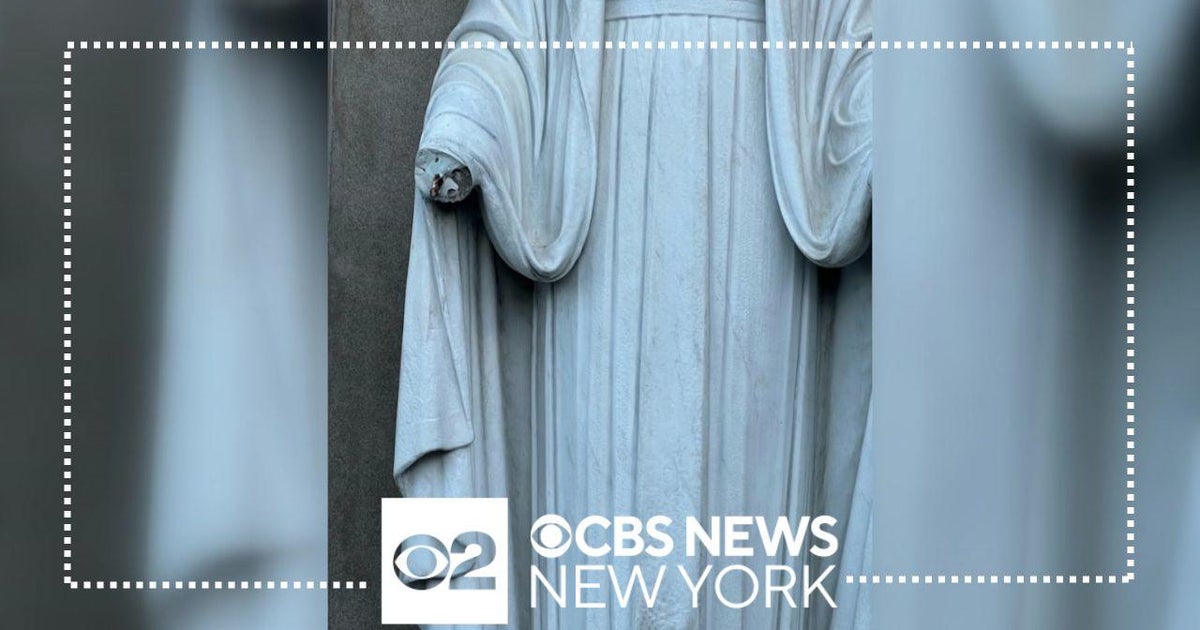 Virgin Mary statue vandalized at Queens church CBS New York
