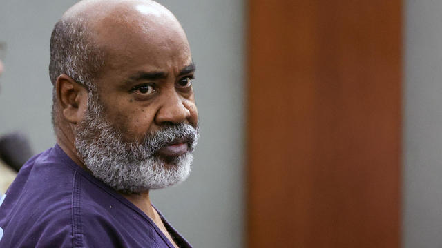 Duane Davis appears in Clark County District Court to plead not guilty to murder charges for his alleged involvement in the killing of rapper Tupac Shakur in 1996, at the Regional Justice Center in Las Vegas on Nov. 2, 2023. 