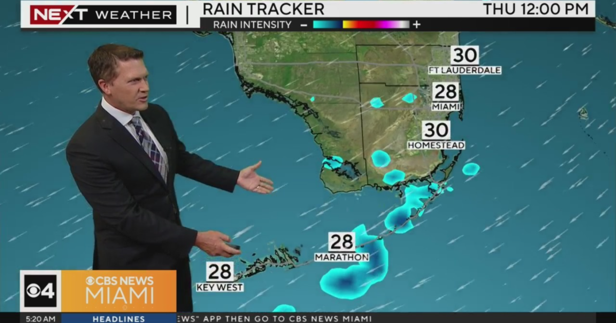 Miami temperature forecast these days: Windy with a opportunity for passing showers