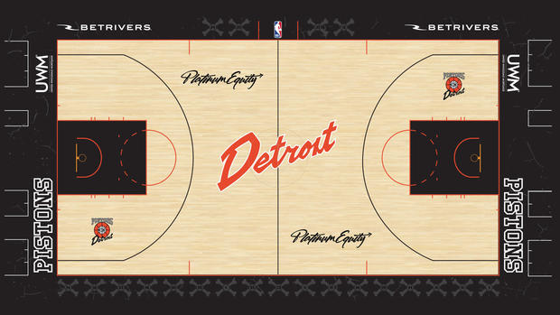 Detroit Pistons unveil new uniforms, court inspired by "Bad Boys" era 
