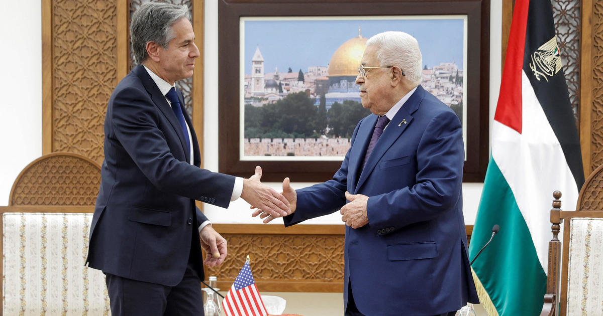 美国国务卿安东尼·布林肯在访问约旦河西岸期间会见巴勒斯坦权力机构主席