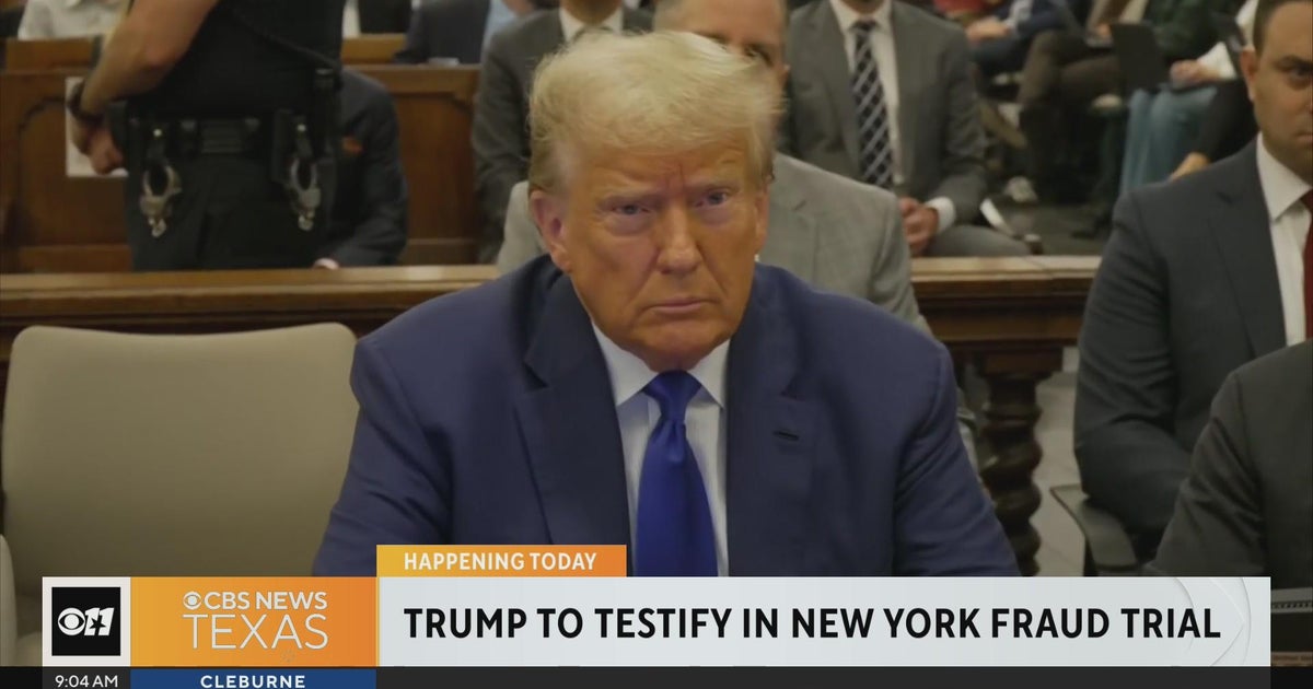 Former President Donald Trump to testify in New York fraud trial - CBS ...