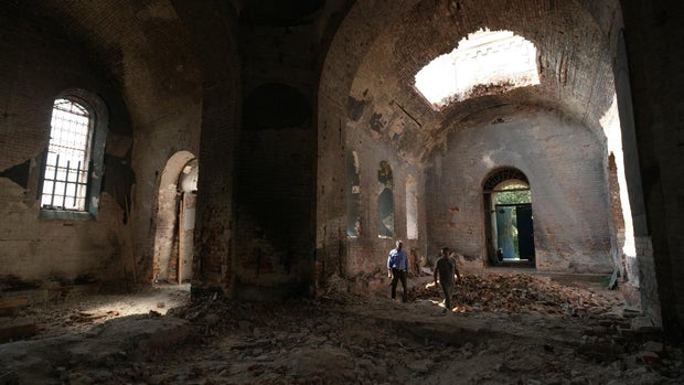 Destroyed church in Ukraine