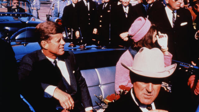 President John F. Kennedy's motorcade in Dallas on Nov. 22, 1963. 