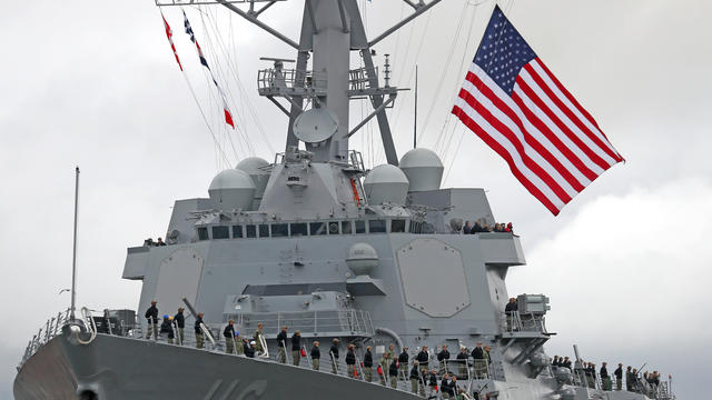 USS Thomas Hudner Arrives In Boston For Commissioning 