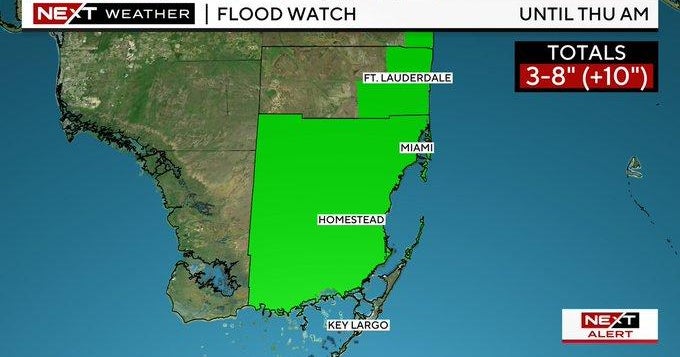 South Florida below a Flood Check out through Thursday early morning