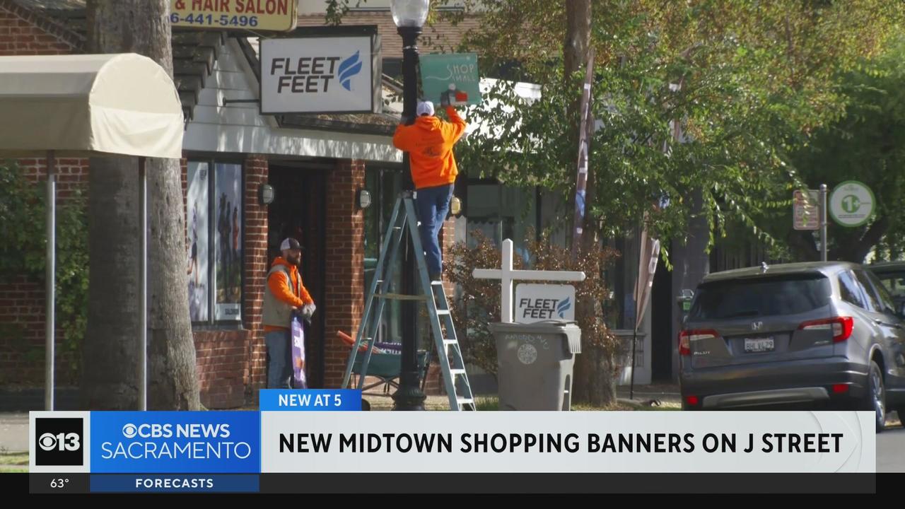 New shopping banners installed on J Street in midtown Sacramento - CBS  Sacramento