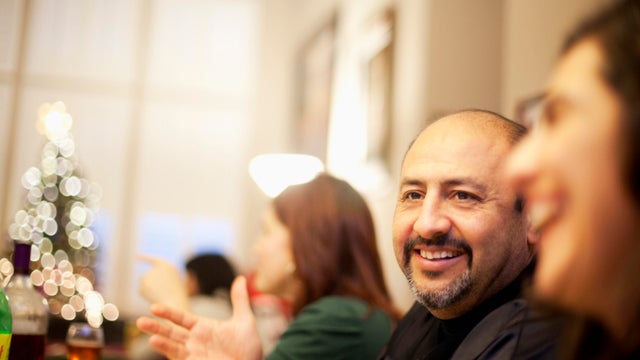 Mexican family enjoying each other's company