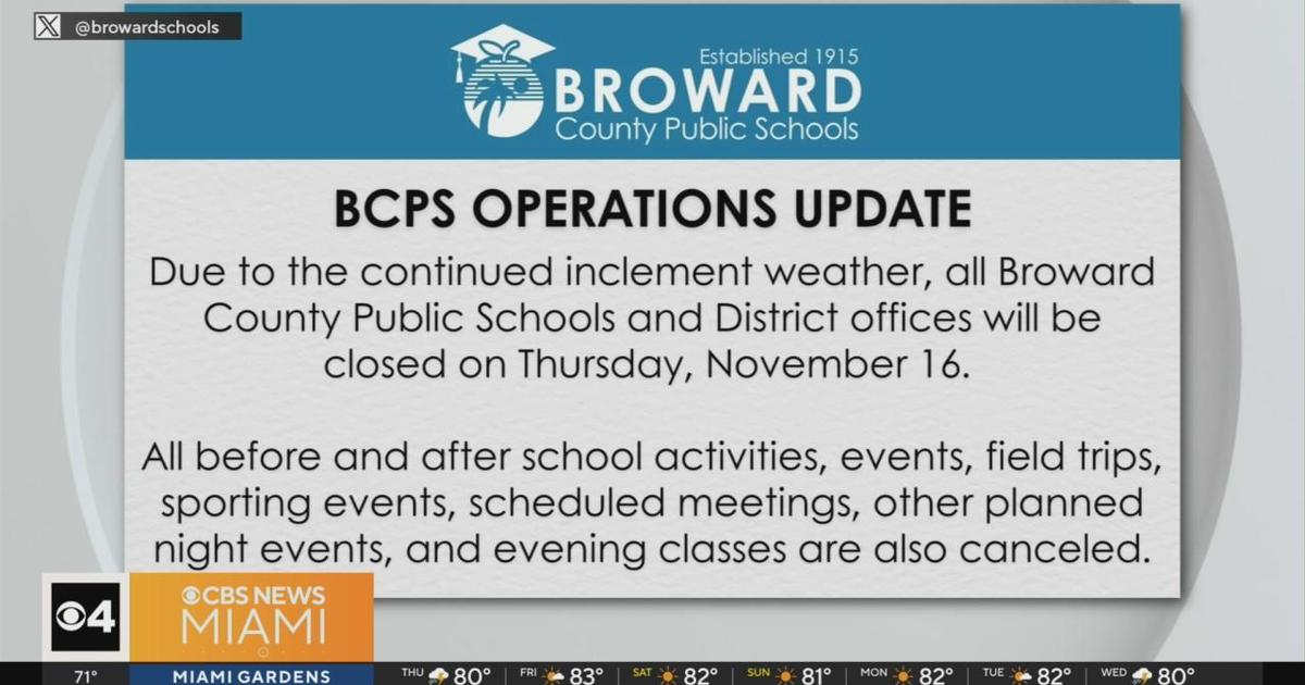 Broward public schools and Broward College closed Thursday CBS Miami