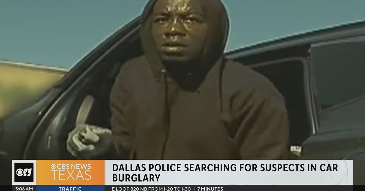 Dallas police searching for suspects in car burglary - CBS Texas