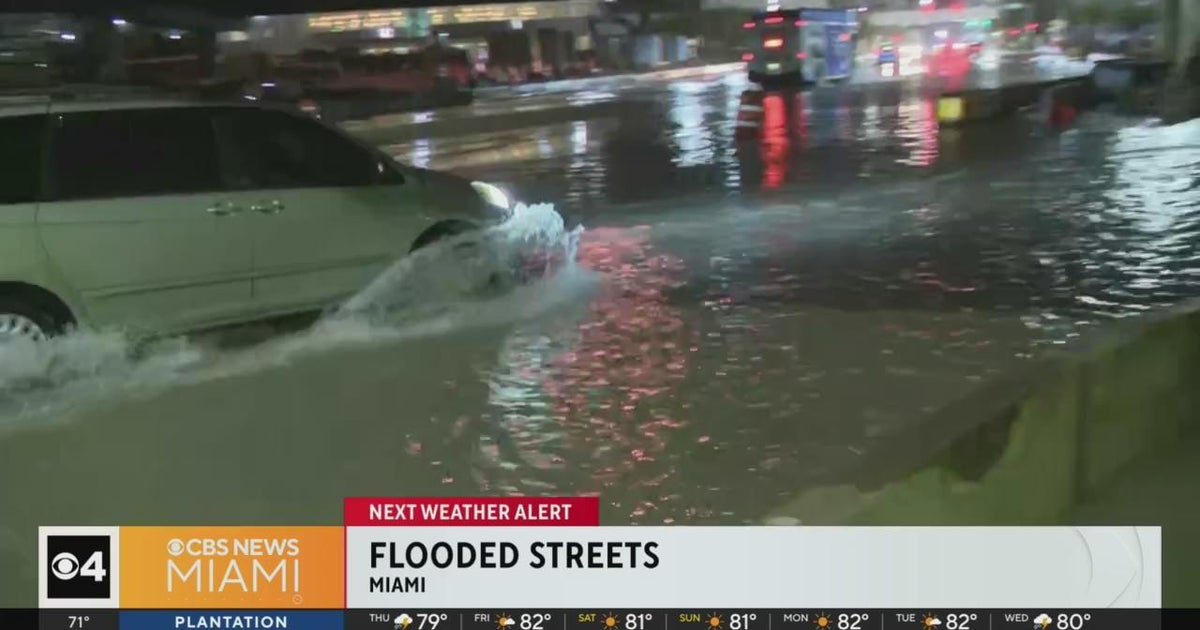 Street flooding is a problem after a day of relentless rain - CBS Miami