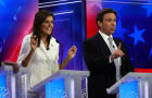 Republican presidential candidates Nikki Haley and Ron DeSantis 