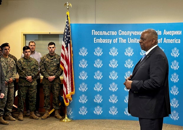 U.S. defense chief Lloyd Austin visits Ukraine to affirm support in war with Russia, now and in the future