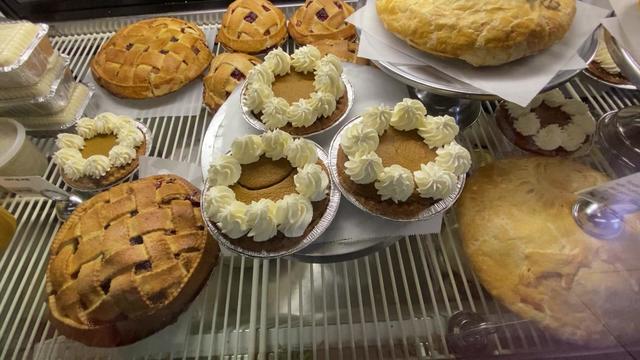 A variety of pies on display inside the Pie Store in Montclair, New Jersey 