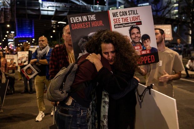 TEL AVIV, ISRAEL-NOVEMBER 21: People protest chanting for the I