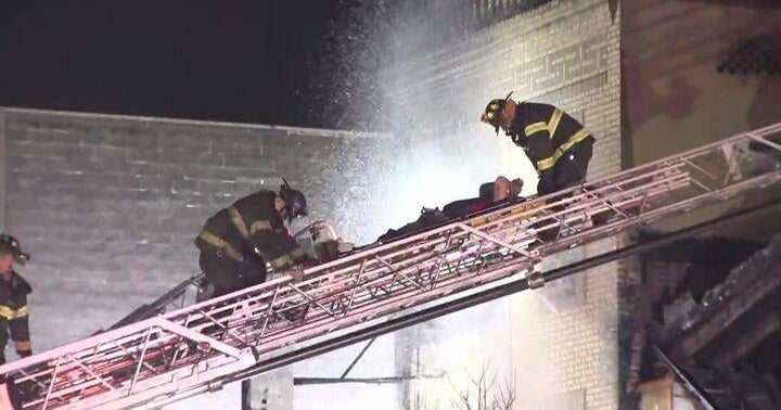 Several firefighters injured battling building blaze in West New York ...