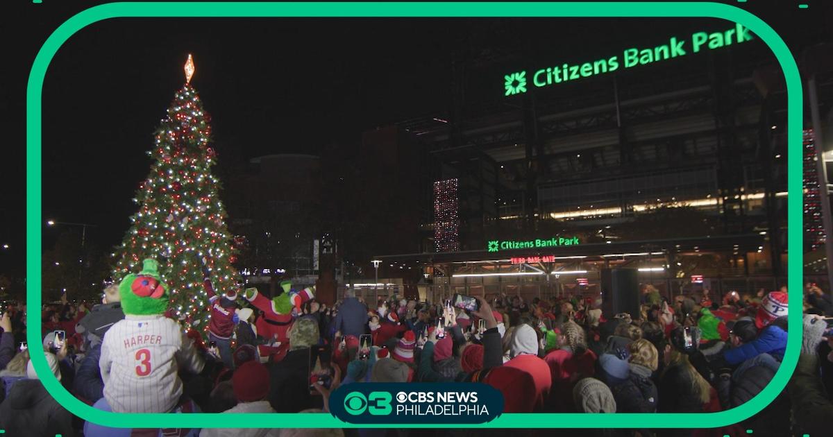 Phillies and Phanta Clause hosted tree lighting and holiday sale at