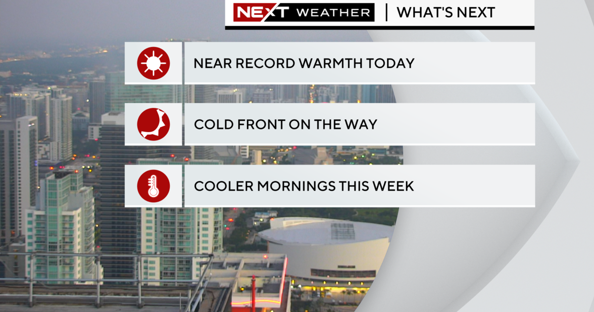 Miami’s near record heat before arrival of cold front