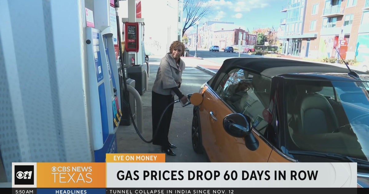 Gas prices in North Texas drop 60 days in a row - CBS Texas