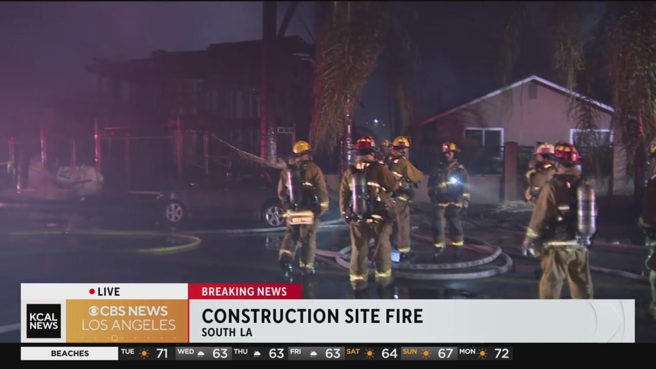 Crews respond to fire at construction site in South LA CBS Los