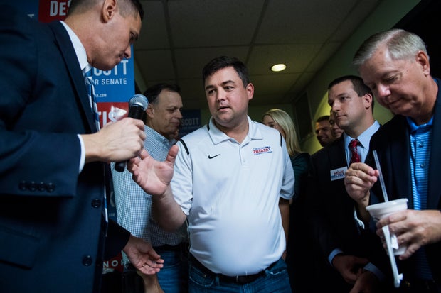 Christian Ziegler attends a Florida GOP rally in 2018